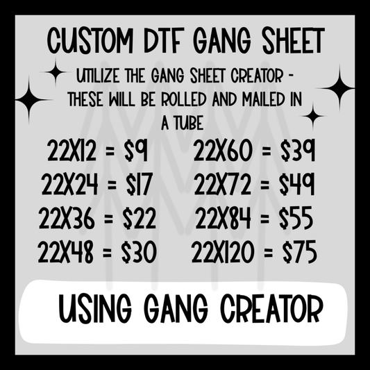 Custom Dtf Gang Sheets (Using Sheet Creator) Transfers