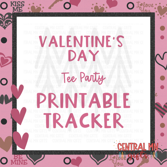 Valentines Day Tee Party Points Tracker - Printable Digital Download