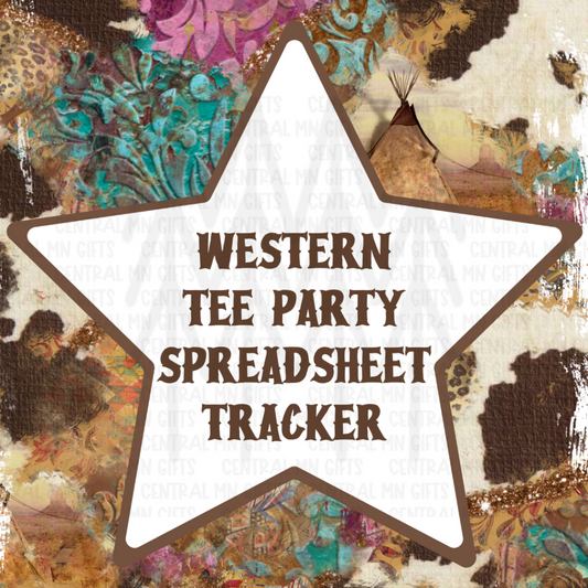 Western Tee Party Spreadsheet Tracker - Digital Download