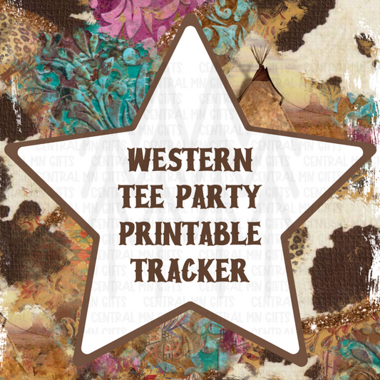 Western Tee Party Tracking - Printable Digital Download