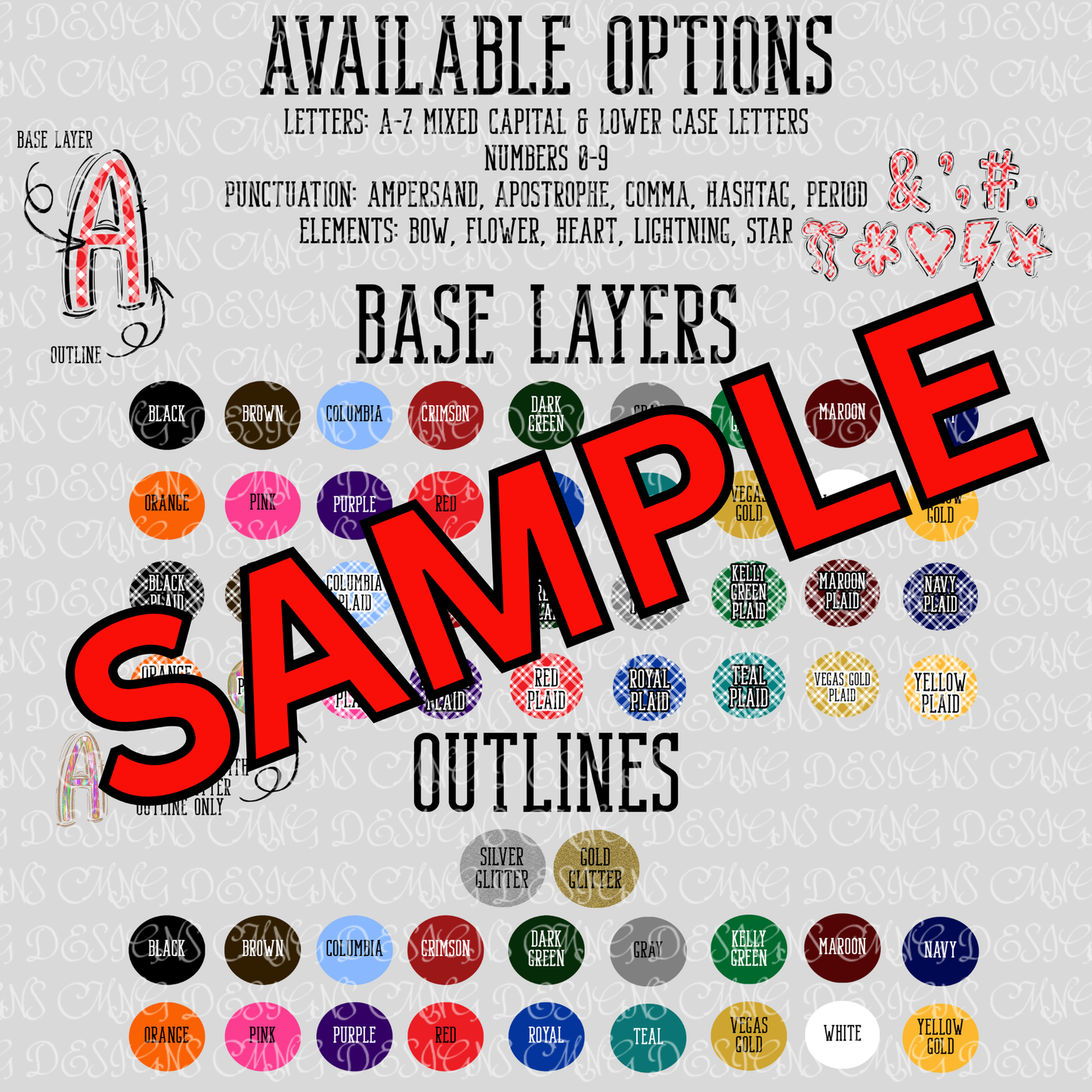 SAG Alphabet / Design Chart