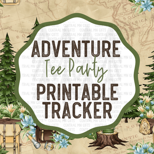 Adventure Tee Party Tracking - Printable Digital Download