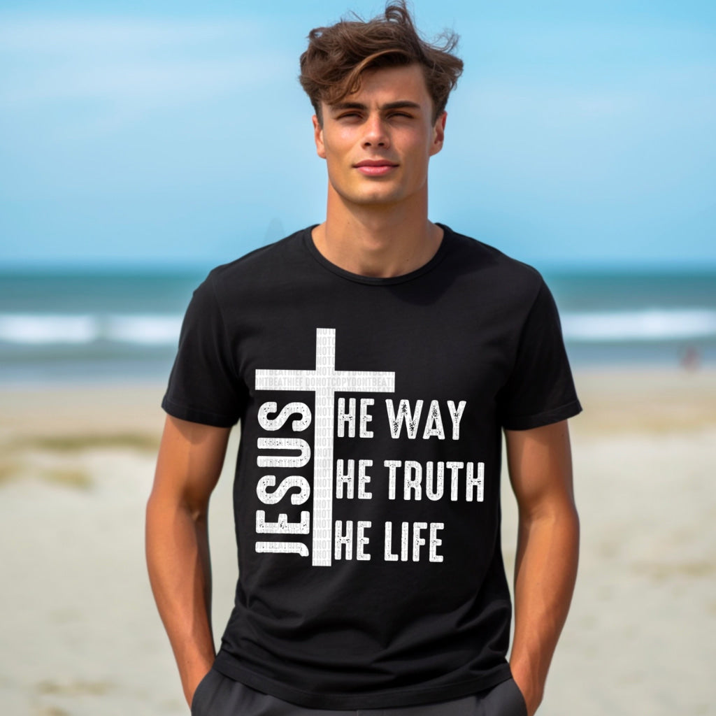 Jesus - The Way Truth Life White Design (Dtf Transfer) Transfer
