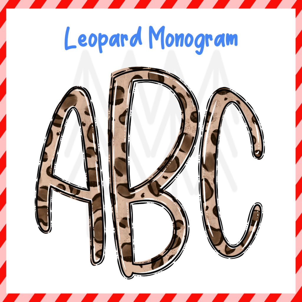 Leopard Monogram Alpha (Dtf Transfer) Transfer
