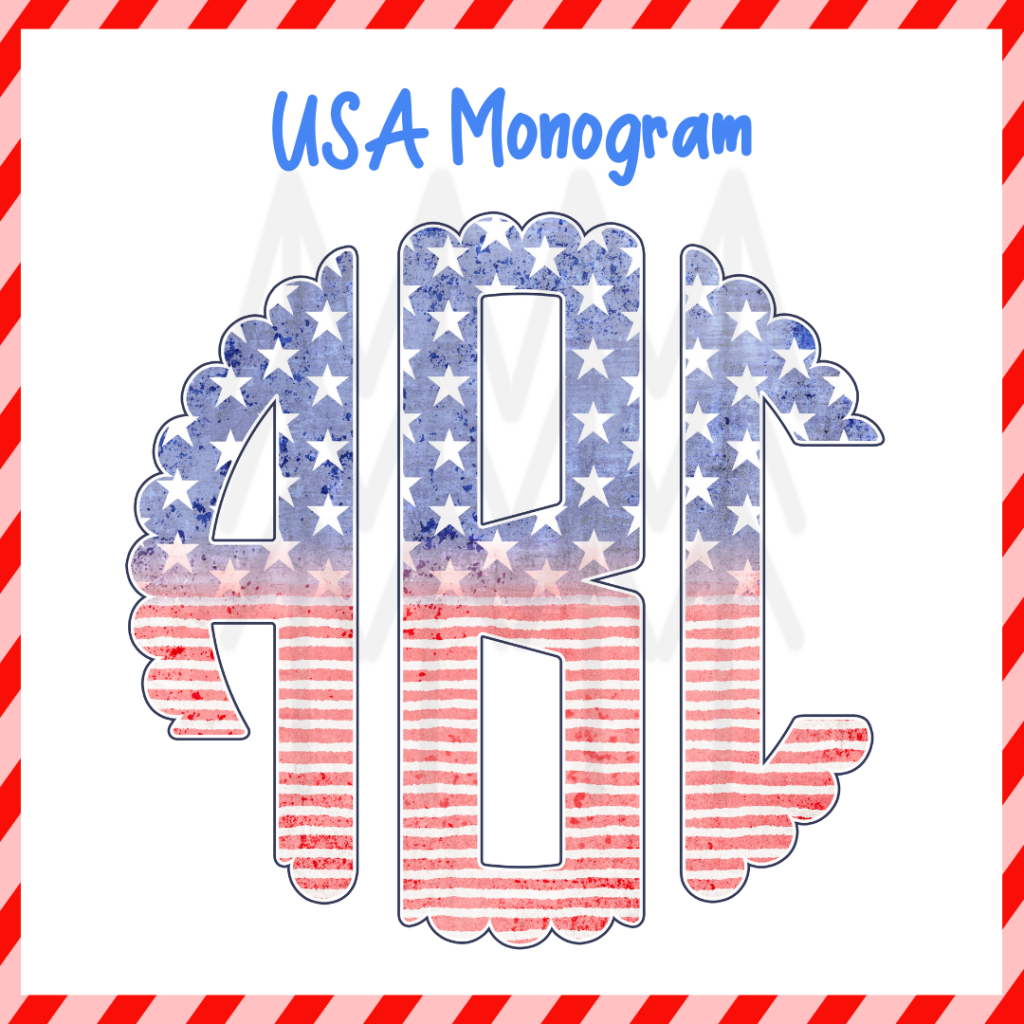 Patriotic Monogram Alpha (Dtf Transfer) Transfer