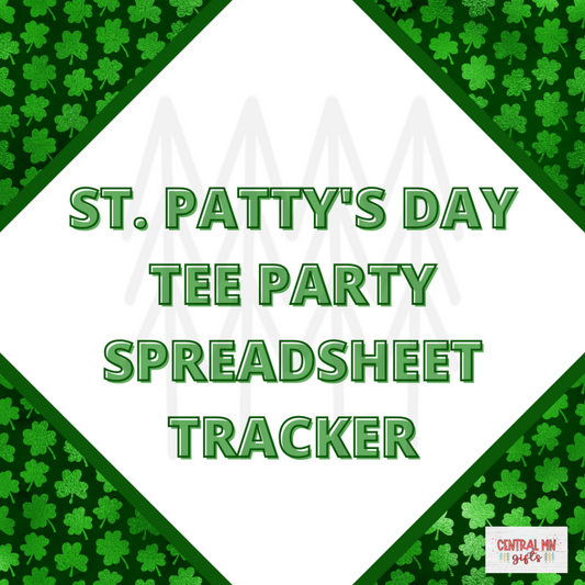 St. Pattys Day - Tee Party Spreadsheet Tracker Digital Download