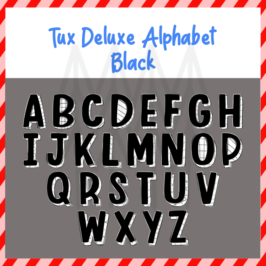 Tux Deluxe Alphabet - Black (Dtf Transfer) Transfer
