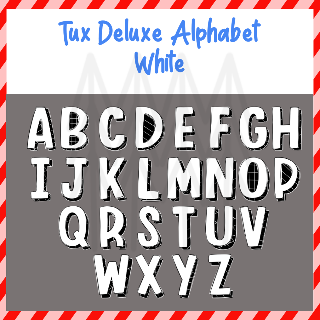 Tux Deluxe Alphabet - White (Dtf Transfer) Transfer